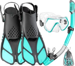 CAPAS Snorkel Mask Fins Set With Bag