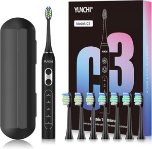 YUNCHI Sonic Electric Toothbrush With 8 Heads