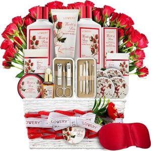 LOVERY Spa Gifts For Women: Red Rose Basket