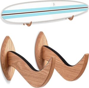 Hang 11 Surfboard Wall Mount Hangers - Wooden Rack