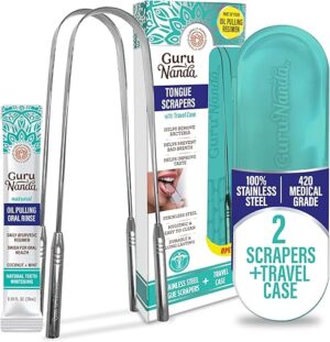 GuruNanda Tongue Scraper With Travel Case