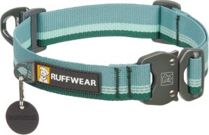 Ruffwear Top Rope Reflective Dog Collar, River Rock Green