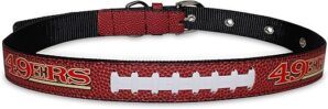 Pets First Tough Leather NFL 49ERS Dog Collar