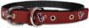 Pets First Tough Leather NFL Texans Dog Collar, Large