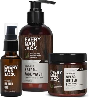 Every Man Jack Unscented Beard Bundle For Sensitive Skin