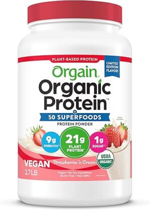 Orgain Vegan Protein Powder, Strawberries And Cream