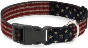 Buckle-Down Vintage US Flag Plastic Clip Collar