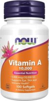 NOW Foods Vitamin A 10,000 IU, Eye Health, 100 Softgels