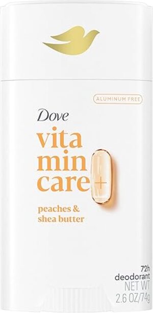 Dove VitaminCare+ Aluminum Free Deodorant Stick Peaches & Shea Butter