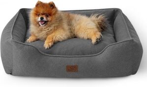 Bedsure Washable Dog Bed For Small Dogs, Grey