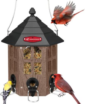 Kingsyard Wild Bird Feeder, Recycled Plastic, Brown