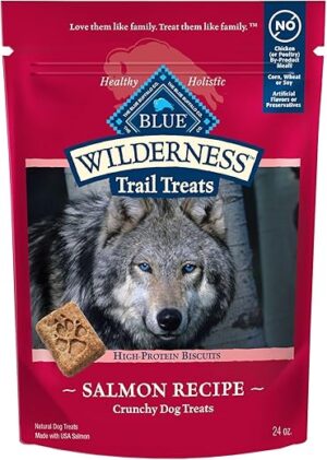Blue Buffalo Wilderness Trail Treats Crunchy Dog Biscuits, Salmon Recipe
