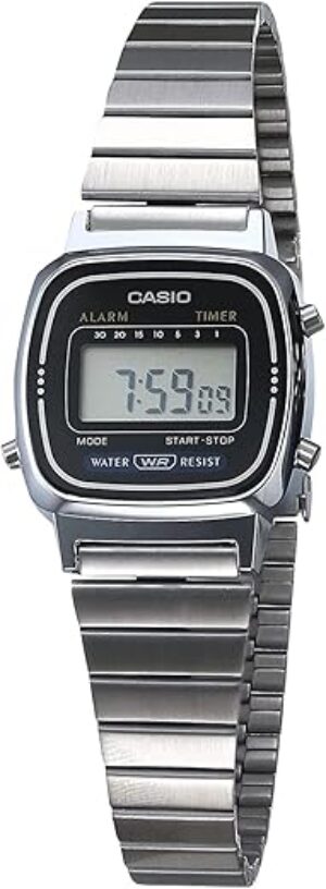 Casio Women's Digital Watch | Retro Silver Design