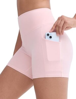THE GYM PEOPLE Women's High Stretch Workout Shorts