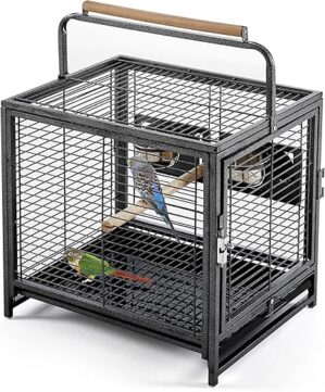 Yaheetech Wrought Iron Bird Travel Carrier Cage
