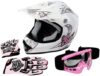 TCMT Youth Pink Butterfly Dirt Bike Helmet Medium
