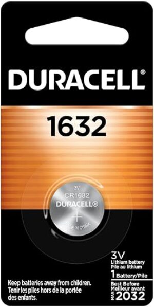 DURACELL 1632 3V Lithium Coin Battery, CR Cell