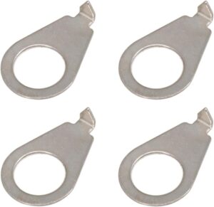 CCeCCe 4 Pack 3/8" Guitar Knobs Pointer Indicator Plates Silver Guitar Control Knob Position Pointers 9.7MM Diameter Washers For Gibson LP Les Paul Electric Guitar Parts (Chrome Nickel)