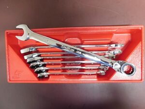 Snap-on 7 Piece SAE Ratcheting Wrench Set SOXRR707