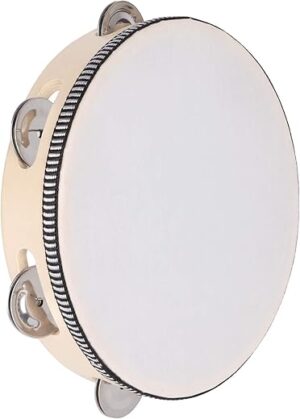Dreokee 8 Inch Wooden Hand Held Tambourine