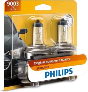 PHILIPS 9003 Standard Halogen Headlight Bulb, 2 Pack