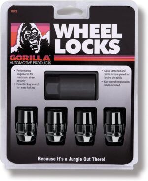 Gorilla Automotive Acorn Black Chrome Wheel Locks 71631NBC