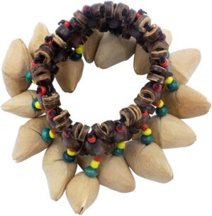 summina African Tribal Nut Handbell Bracelet