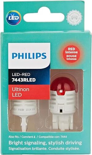 Philips automotive lighting Automotive 7443RLED Ultinon LED Bulb (Red)
