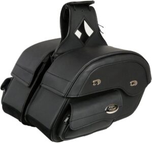 Milwaukee Leather Black PVC Cruiser Slant Pouch Saddlebags MP8305