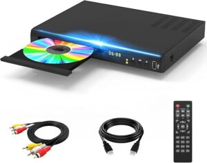 Tojock Blu Ray DVD Player, 1080P Home Theater Disc System, Play All DVDs and Region A 1 Blu-Rays, Support Max 128G USB Flash Drive + HDMI/AV/Coaxial Output + Built-in PAL/NTSC With
