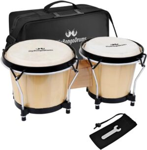 Comfecto Bongo Drum Set, 6 & 7 Inch Tunable