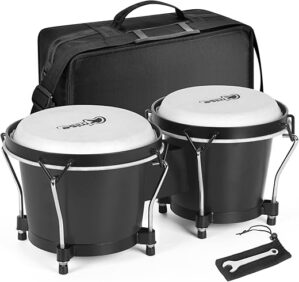 lotmusic Bongo Drums 6” and 7”, Black