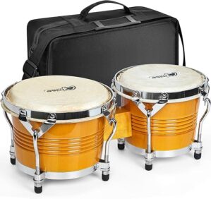 lotmusic Bongo Drums With Carry Bag, Yellow