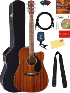 Fender CD-60SCE Acoustic-Electric Guitar Bundle