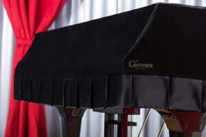 Clairevoire Classic Velvet Grand Piano Cover, Charcoal Black