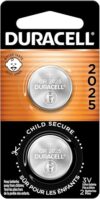 DURACELL CR2025 3V Lithium Battery, 2 Count