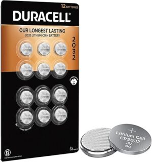 DURACELL CR2032 3V Lithium Battery, 12 Count