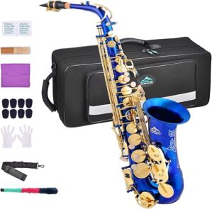 EASTROCK Dark Blue/Golden Alto Saxophone E Flat Kit