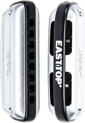 East top Diatonic Blues Harmonica, D Key, Silver