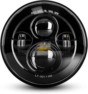 LX-LIGHT Dot Approved 7Inch Black LED Headlight