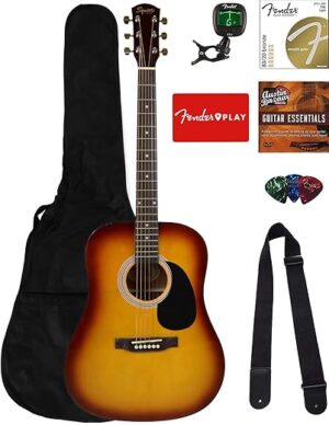 Fender Dreadnought Acoustic Guitar Sunburst Bundle