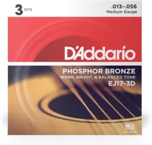 D'Addario EJ17-3D Phosphor Bronze 13-56, Medium