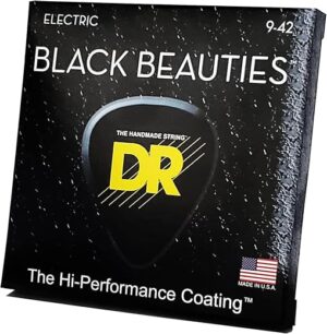DR Strings Electric Guitar Strings, Black Coated, BKE-9