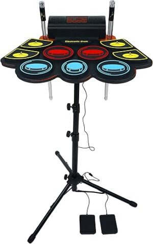 Vhffoso Electronic Drum Set With Light-Up Drumsticks