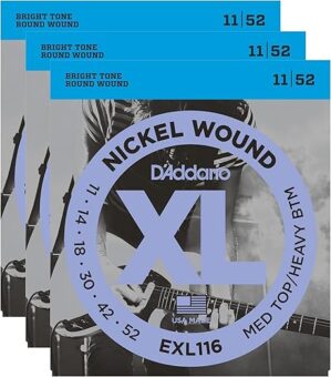 D’Addario EXL116 Electric Medium/Heavy 11-52 Bundle