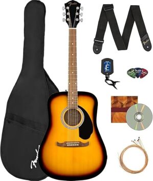 Fender FA-125 Acoustic Guitar Sunburst Bundle