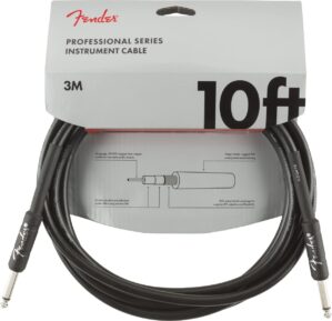 Fender Fender Professional Series Instrument Cable, Guitar Cable 10 Ft, Stocking Stuffers, Guitar Accessories, Stage Ready With Anti-Kinking Design, Black