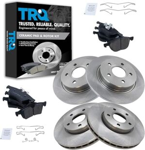 TRQ Front & Rear Brake Pad & Rotor Kit For 2012-2018 Ford Focus