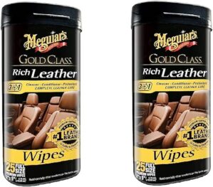 Meguiar’s Gold Class Rich Leather Wipes, 2 Pack