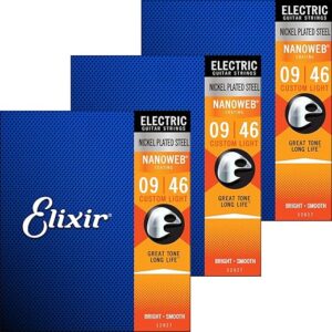 Elixir Guitar Strings NANOWEB Custom Light .009-.046#12027